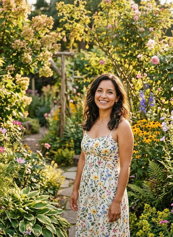 Retain the subject, her pose, ...