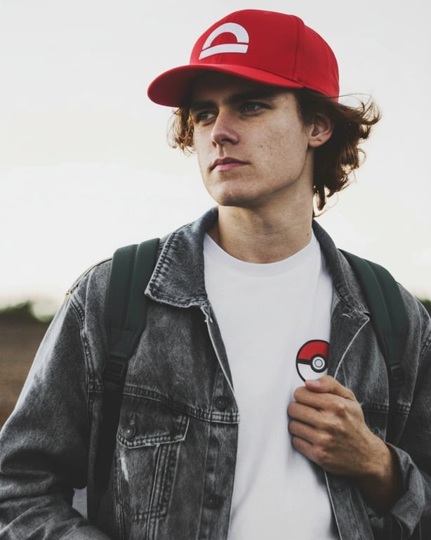 AI Pokémon trainer filter after transformation - fashion portrait designed in Pokémon anime aesthetic