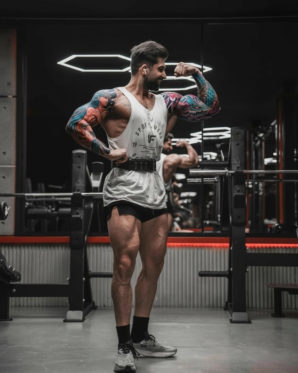 anime tattoo after photo - man in a boxing field with anime tattoo