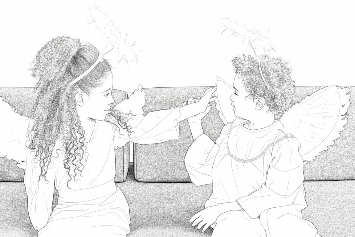 AI coloring page filter after transformation - portrait converted into printable coloring page