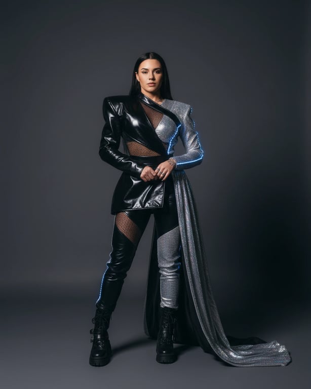 Fashion Week Outfits filter after transformation - portrait styled as bold fashion week statement look