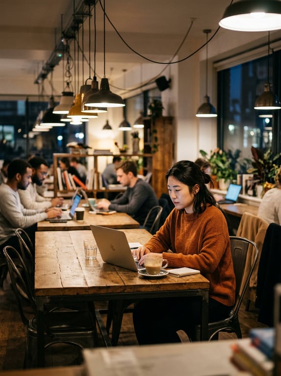 Transform this coworking café ...