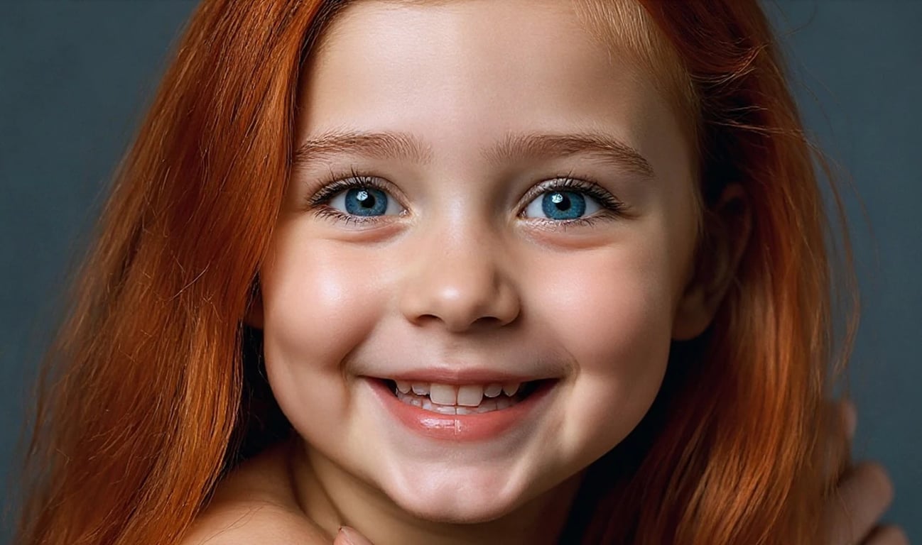 AI age regression filter after transformation - portrait with younger facial features