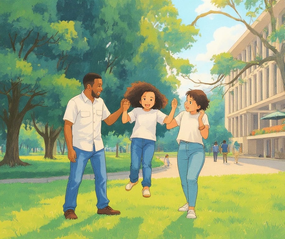 AI Ghibli style filter after transformation - full body photo recreated in Ghibli animation style