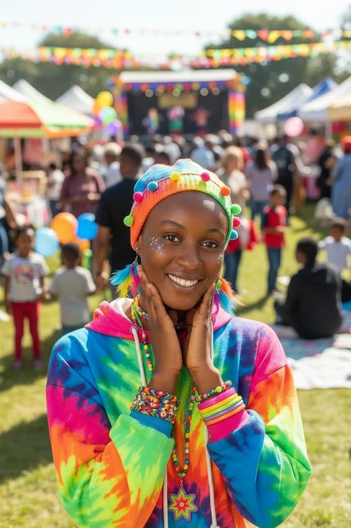 Festival Outfits filter after transformation - portrait wearing patterned kimono layer festival outfit with relaxed details