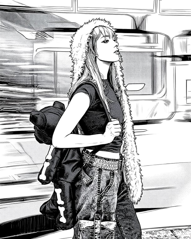 a portrait of a person edited to resemble a classic shoujo manga illustration with soft outlines, expressive eyes, and gentle lighting