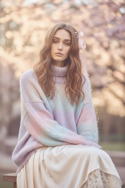 AI coquette outfits filter after transformation - full body photo rendered in elegant coquette outfit