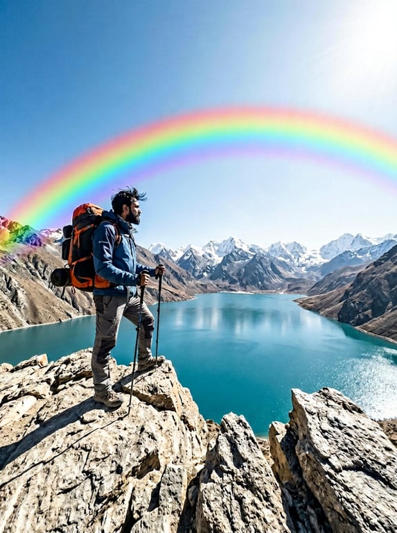 Introduce a crisp, vivid rainb...