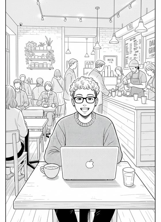 Recreate this busy café moment...