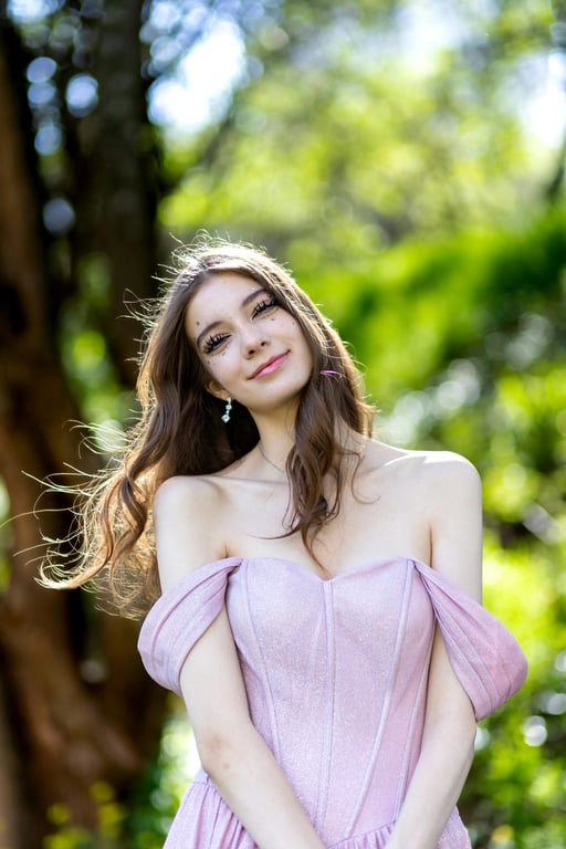 AI rainbow air filter before photo - fashion portrait before iridescent atmosphere effect