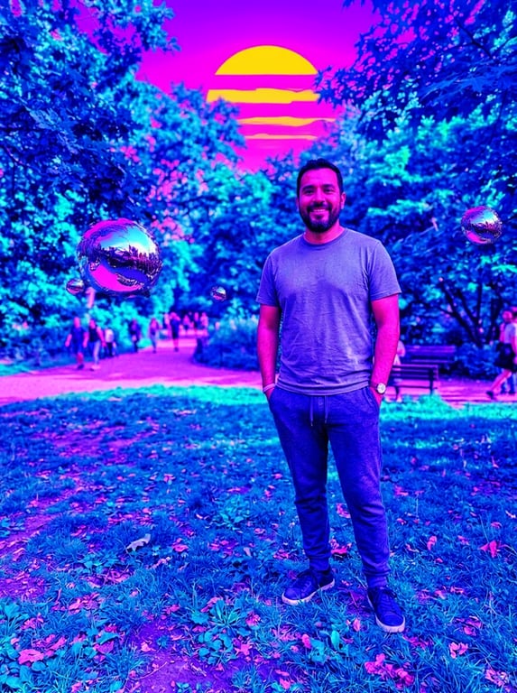 Apply a full-scene vaporwave-s...