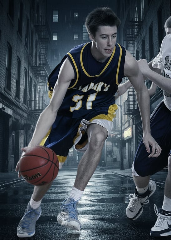 a portrait of a man, cinematic cool color grade, blue and steel tones, dramatic lighting, high contrast, urban environment.