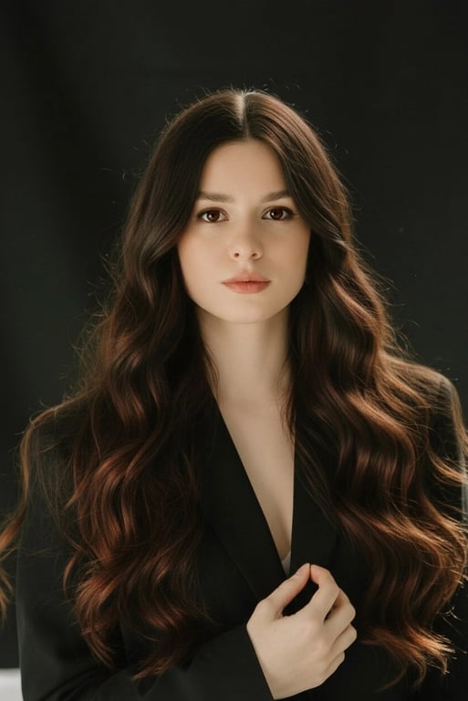 AI eye color changer after transformation - full body photo with enhanced eye color focus