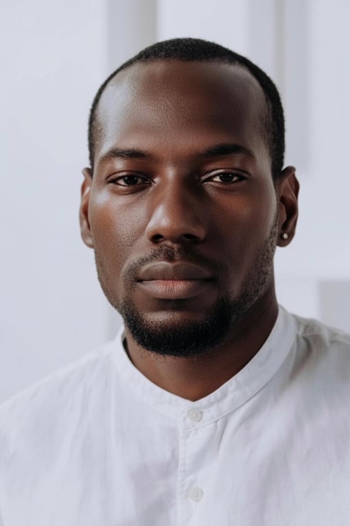 a portrait of a man edited for a natural daytime look, softening under-eye bags while maintaining realistic skin details and texture