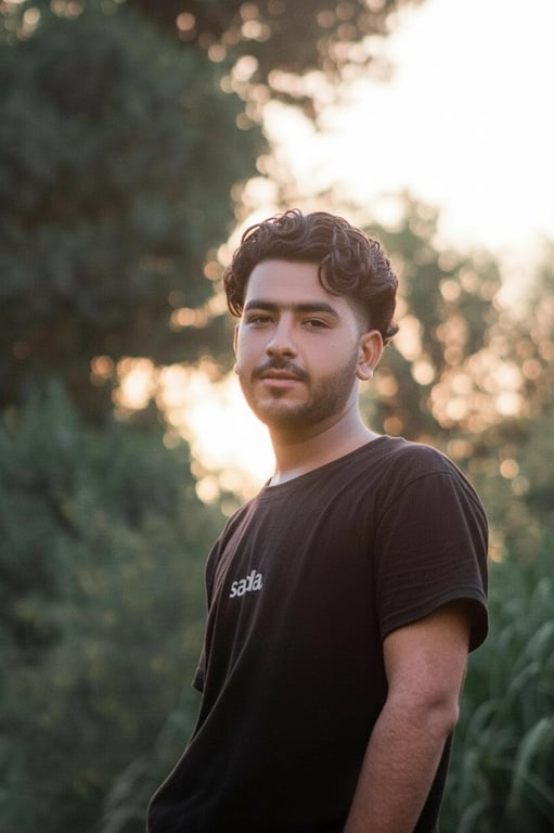 a portrait of a man edited in a Korean wavy perm hairstyle style, so that the top hair has large loose waves forming visible curls typical of Korean men perm looks, while the sides and back are short and straight, with curl texture appearing only on the top section, and unchanged face and original lighting