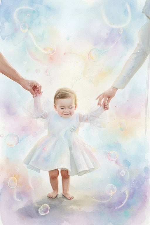 photo to watercolor after pic - dreamy watercolor baby portrait