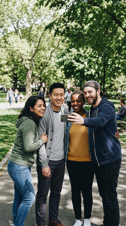 Turn this casual park group ph...