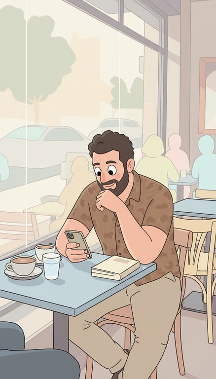 Reinterpret this cafe snapshot...