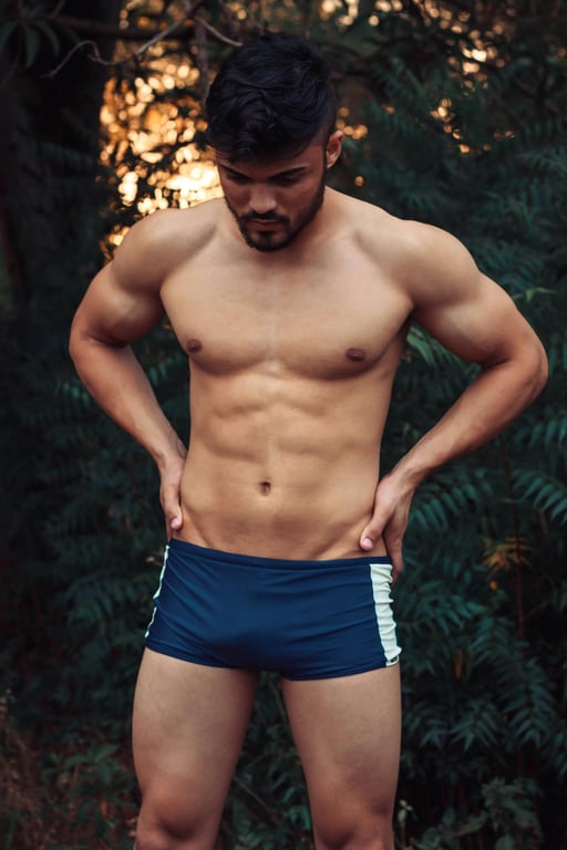 AI muscle filter user case - virtual muscle enhancement for fitness transformation photos