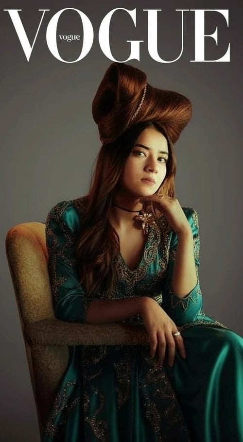 Vogue Cover filter after transformation - portrait with glossy magazine cover effect