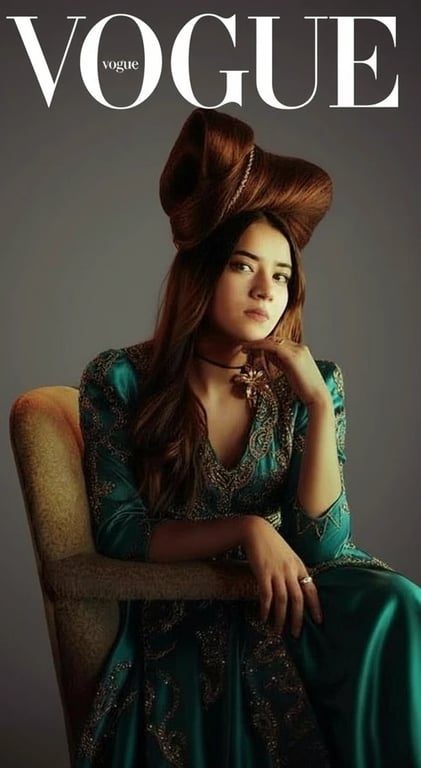 Vogue Cover filter after transformation - portrait with glossy magazine cover effect