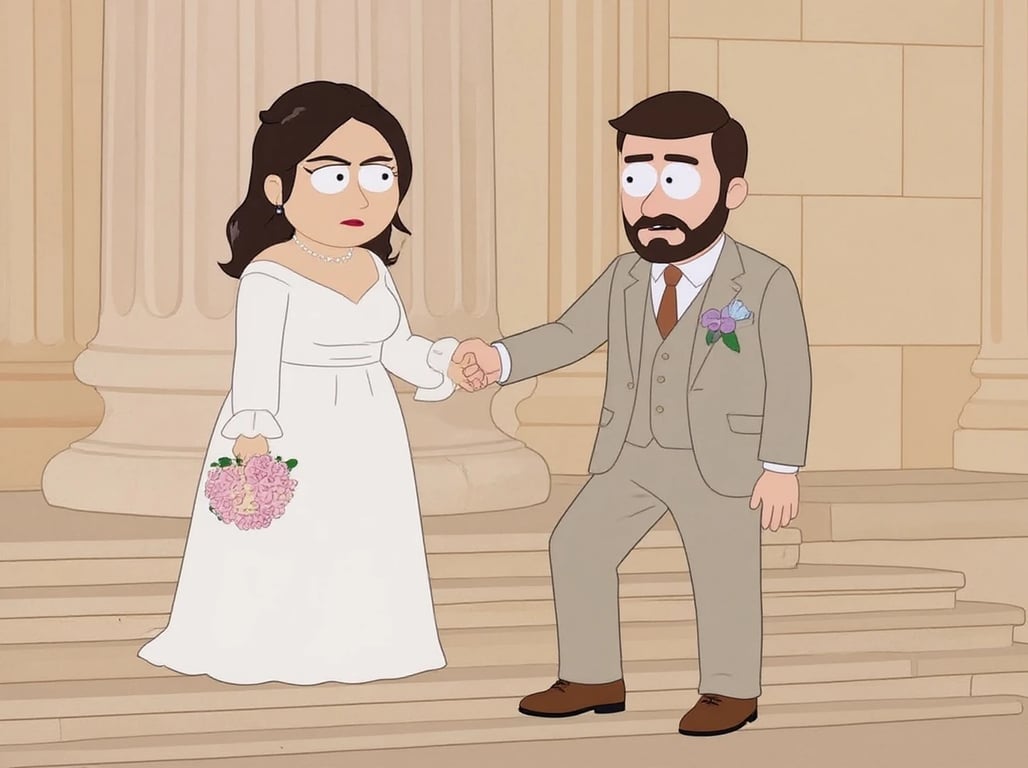 AI South Park character filter after transformation - studio photo turned into South Park style character