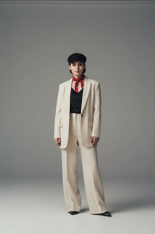 Fashion Week Outfits filter after transformation - portrait styled in minimalist runway fashion week look
