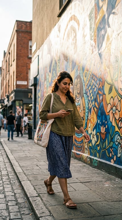Turn the city-walk candid phot...