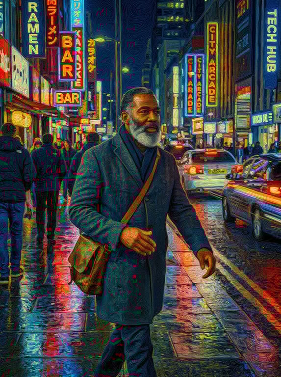 Restyle this nighttime city ca...