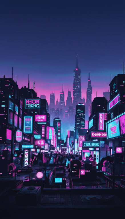 Redesign the cyberpunk city wa...