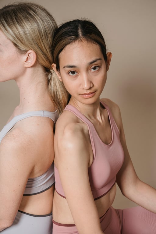 AI body enhancement filter before photo - sportswear outfit original body look