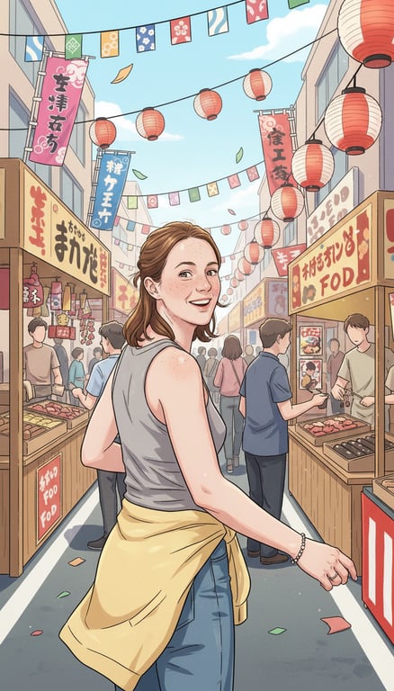 Convert the bustling scene int...