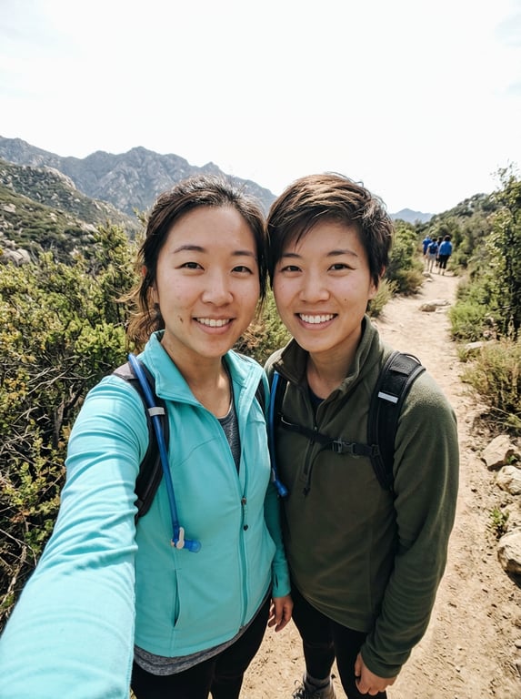 Transform this hiking snapshot...
