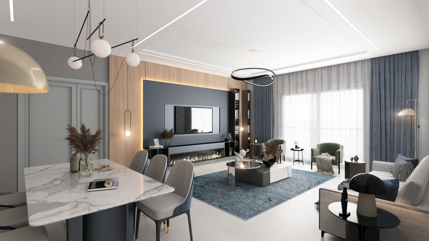 YENİŞAFAK'DA 3,5+1 / 220 m² KAPALI HAVUZ ve OTOPARKLI ARA KAT SIFIR DAİRE - 2