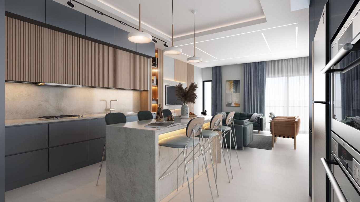 YENİŞAFAK'DA 3,5+1 / 220 m² KAPALI HAVUZ ve OTOPARKLI ARA KAT SIFIR DAİRE - 4