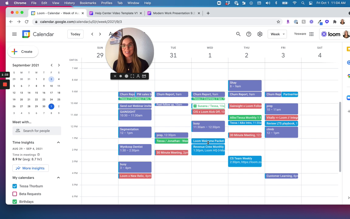Tessa sharing an example of applying pre-watch to a project