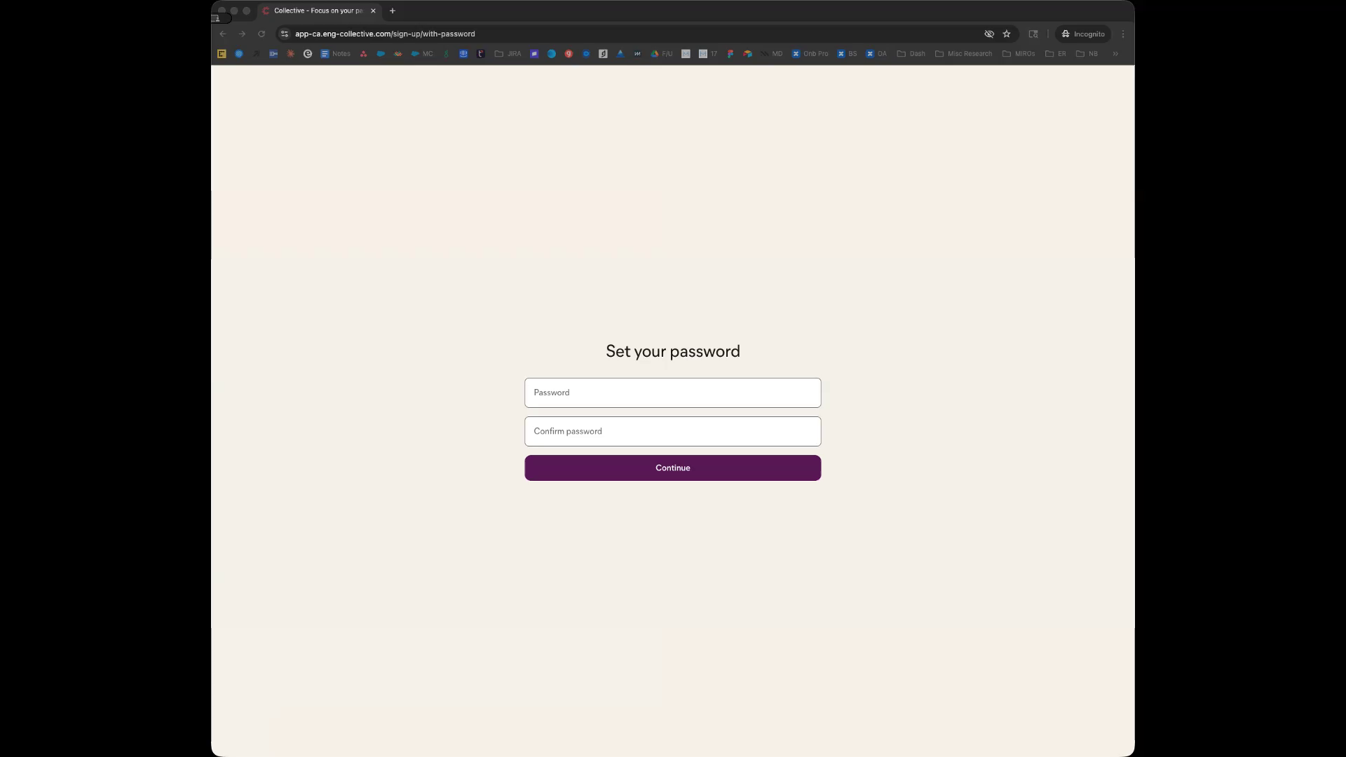Entering email and password