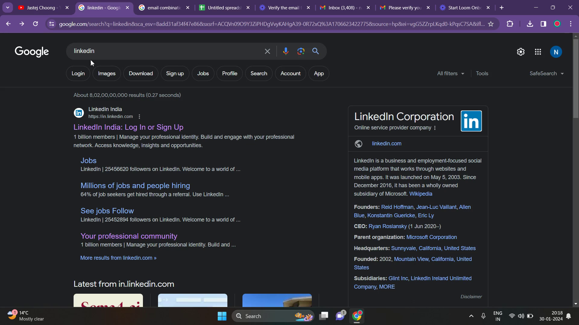 Finding LinkedIn Profile