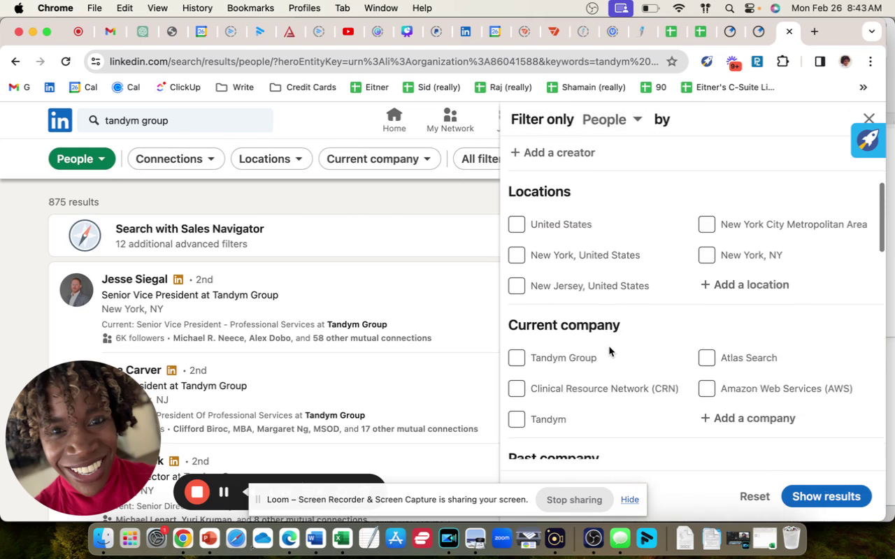 Pay attention to the filters for current company and titles