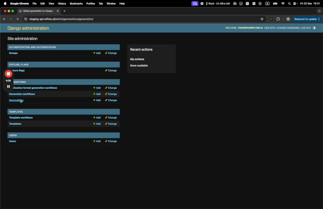 Navigating to generations