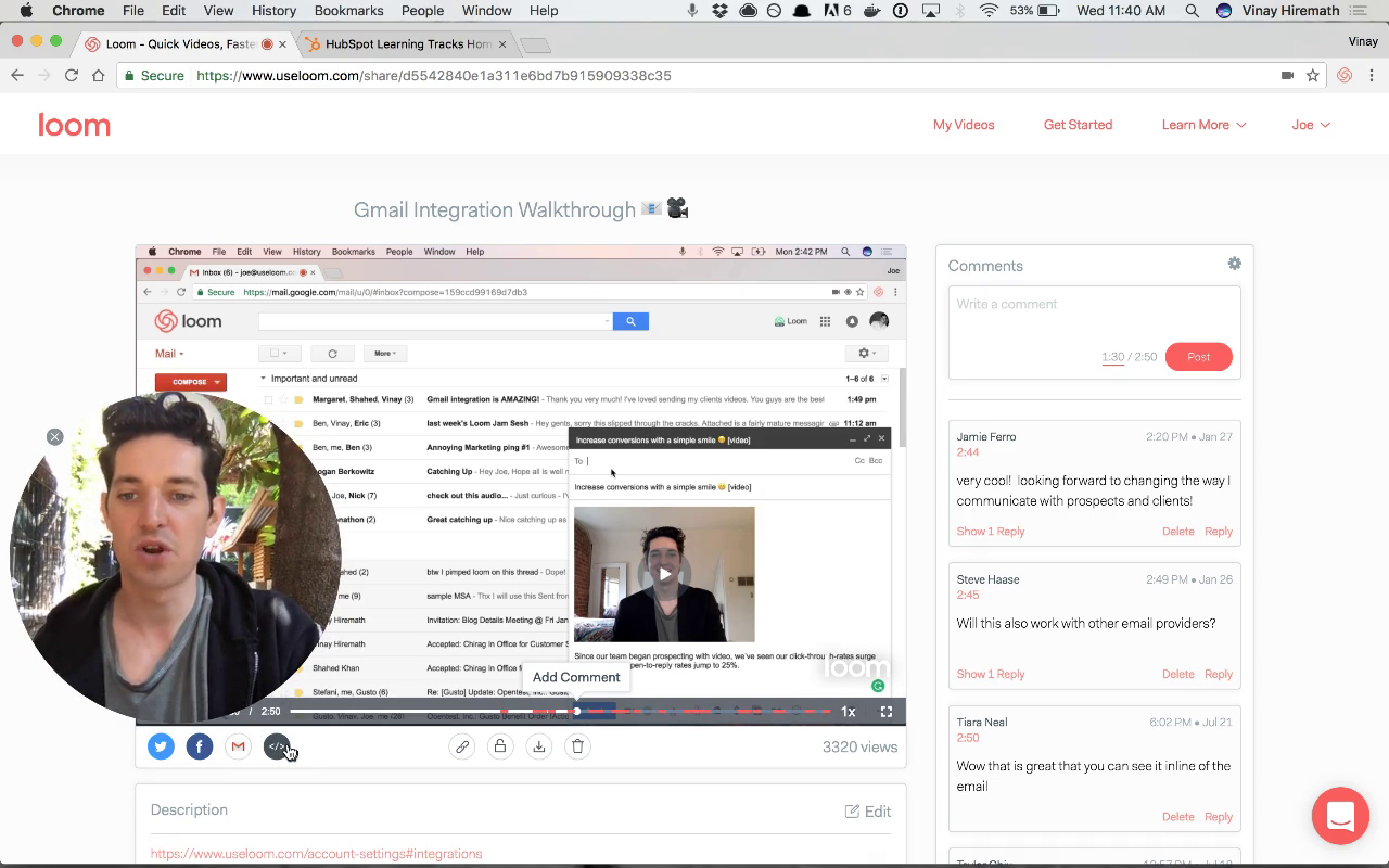 Embedding video on a landing page