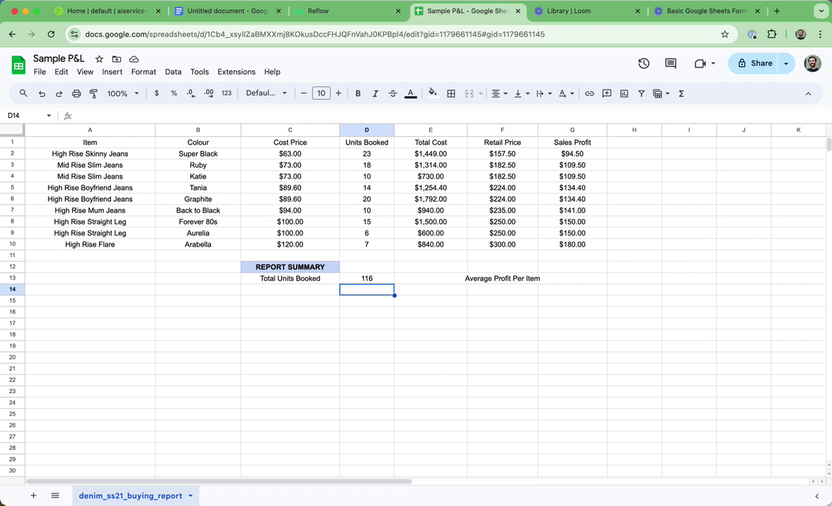 Finalizing the formula edit