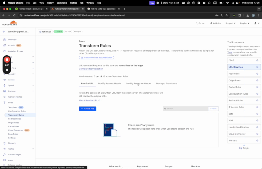 Choosing Response Behavior Modifier
