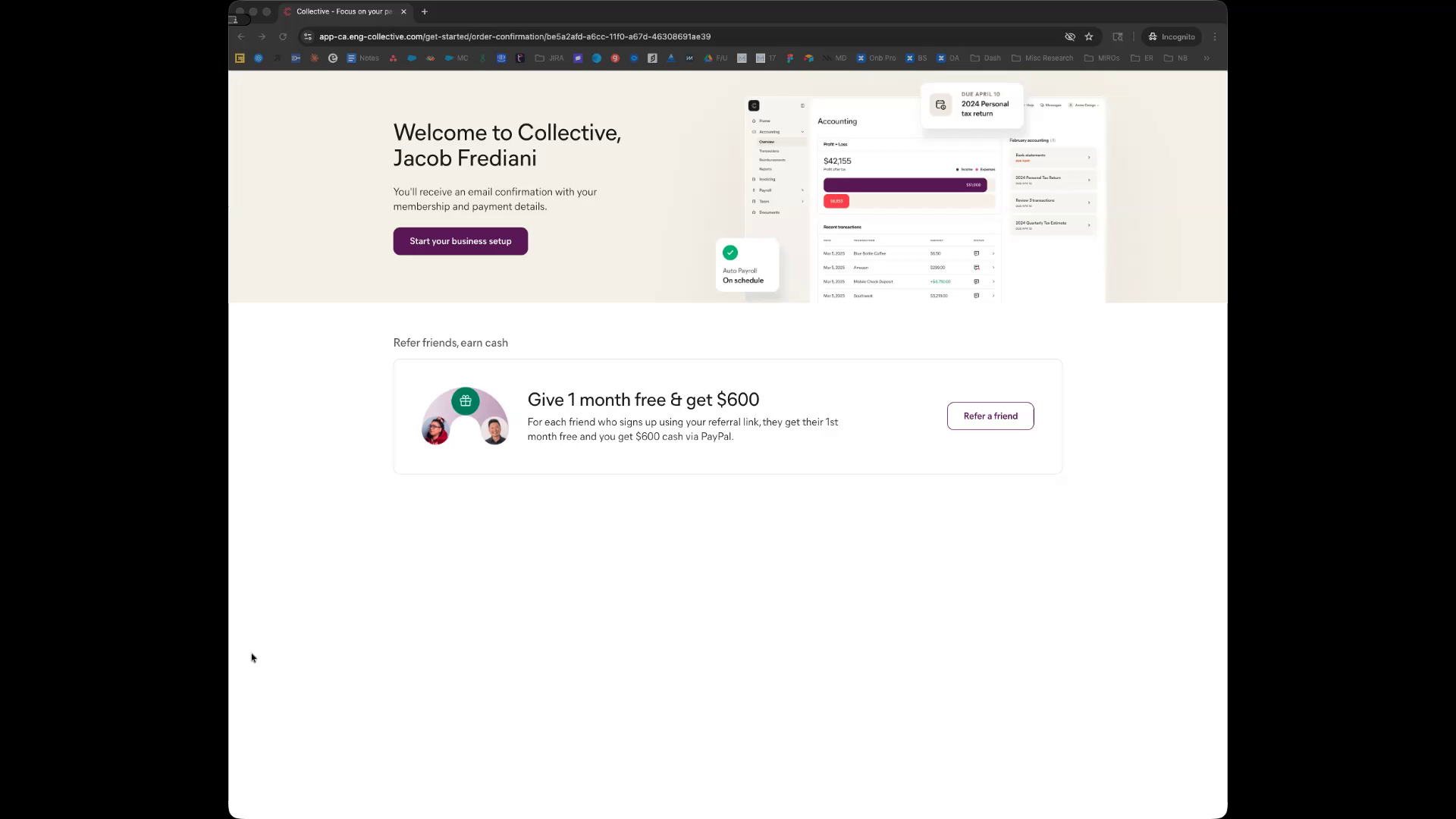 Membership activation confirmation
