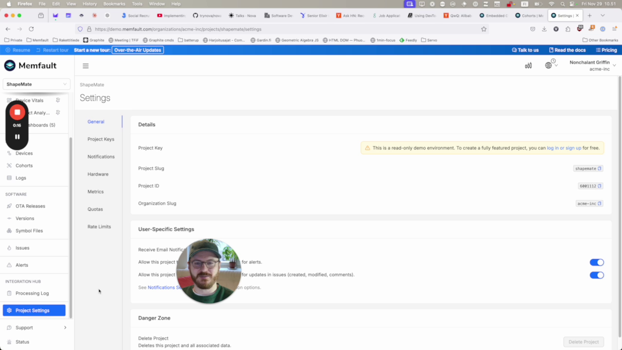 Team management settings in the organization settings