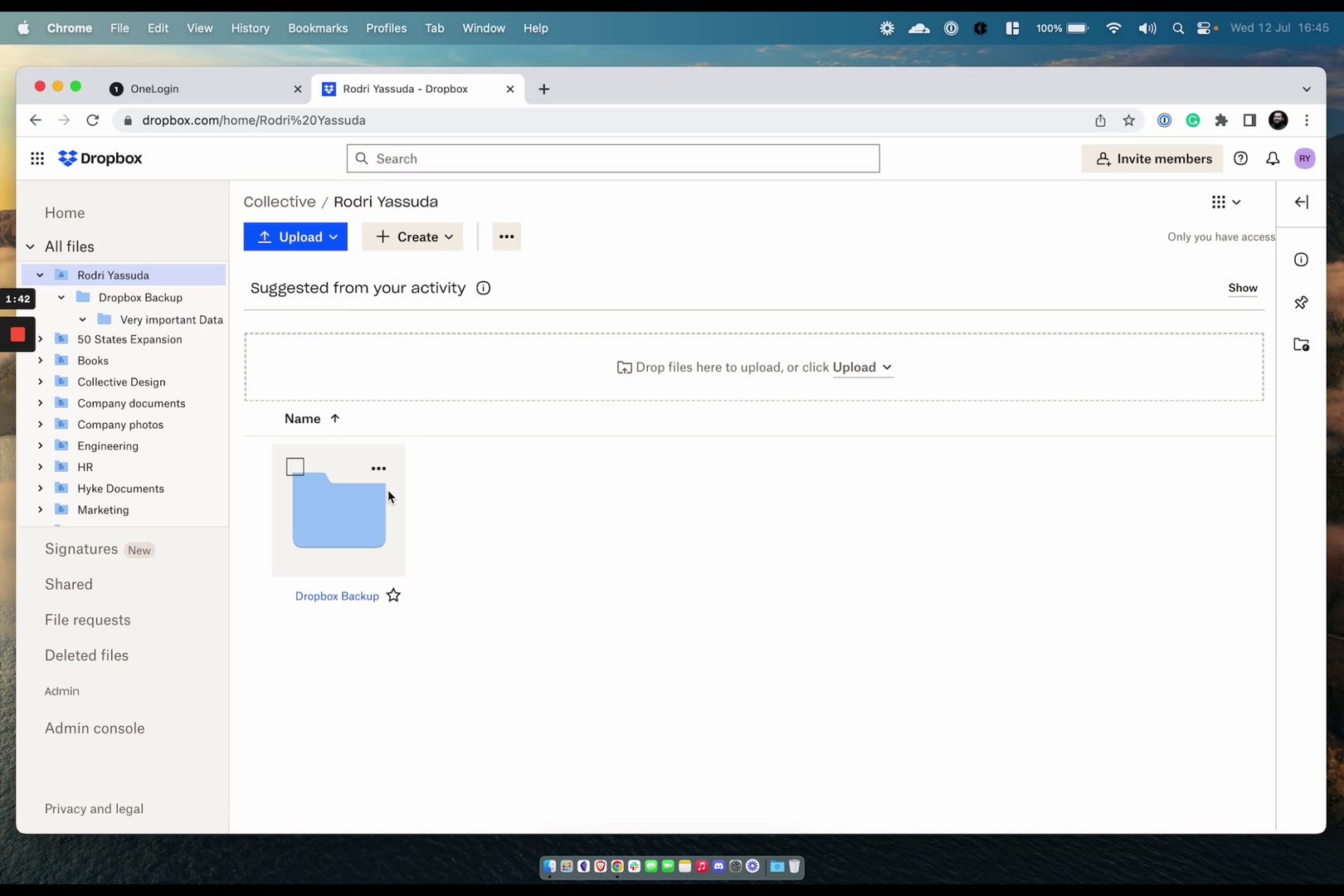 Once all the data is moved, hover over the newly created folder, click the three dots button, and then download