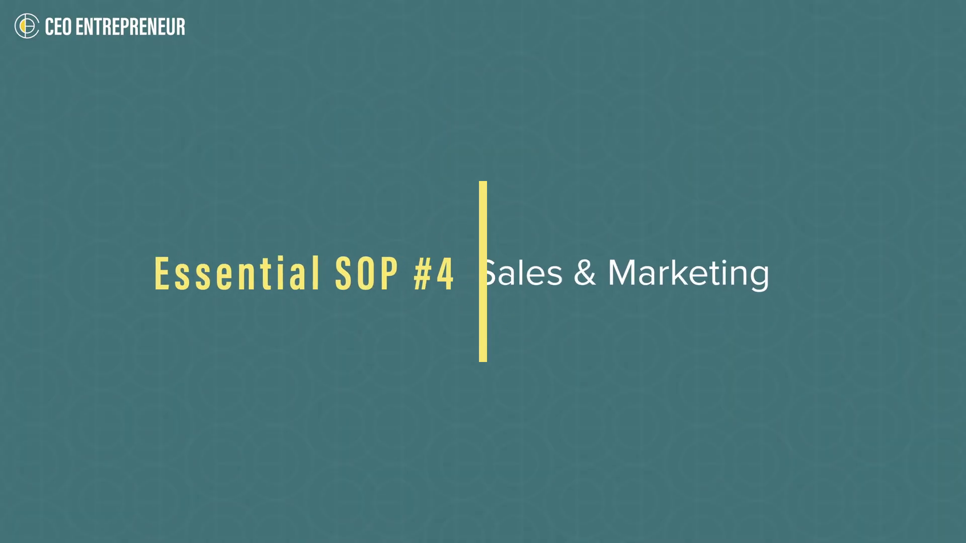 Marketing and sales SOP