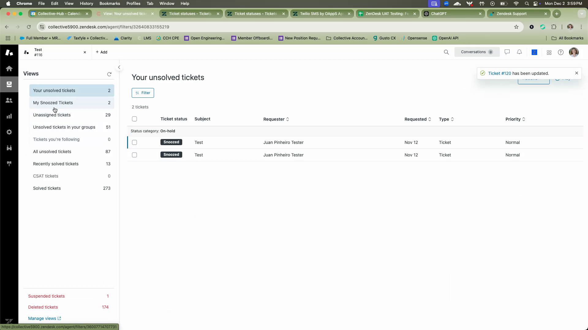 Checking Snoozed Tickets