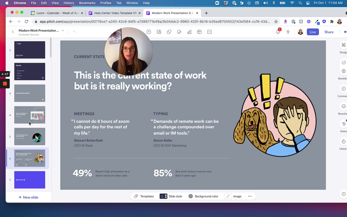 Collaborating in the live meeting after watching Loom