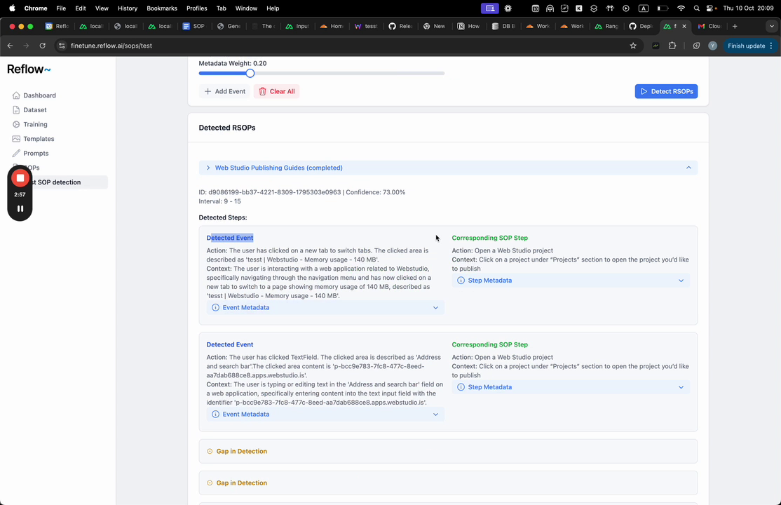 Reviewing Detected SOPs